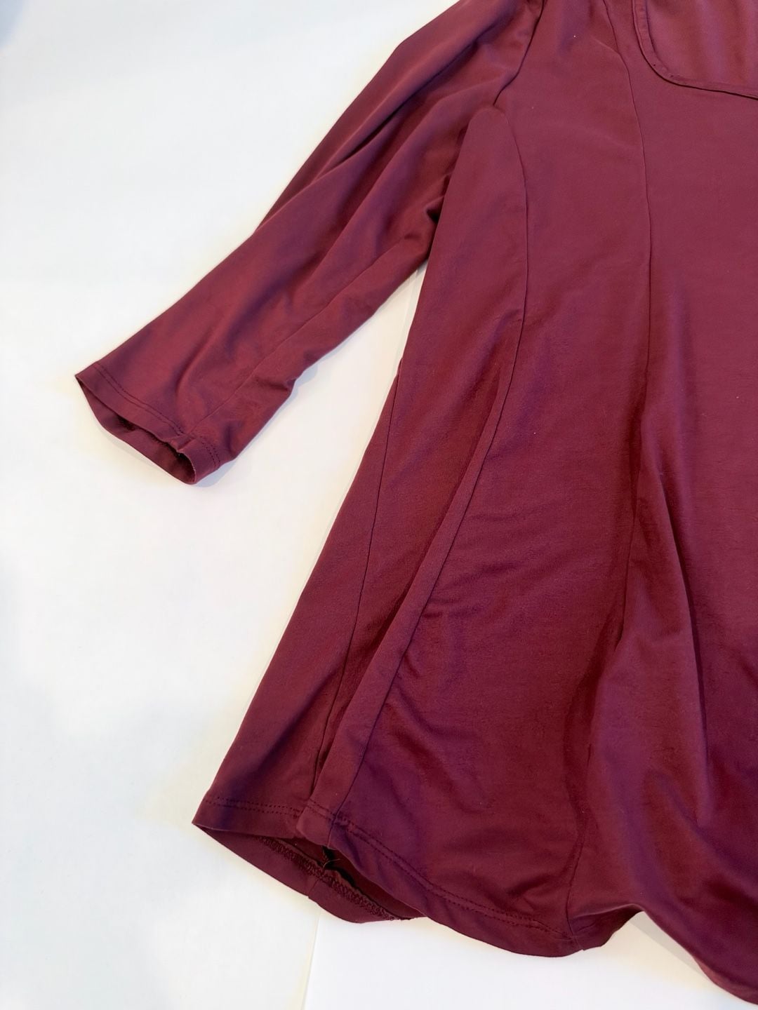 Lane Bryant Square Neck Top Size 10/12 Burgundy 4