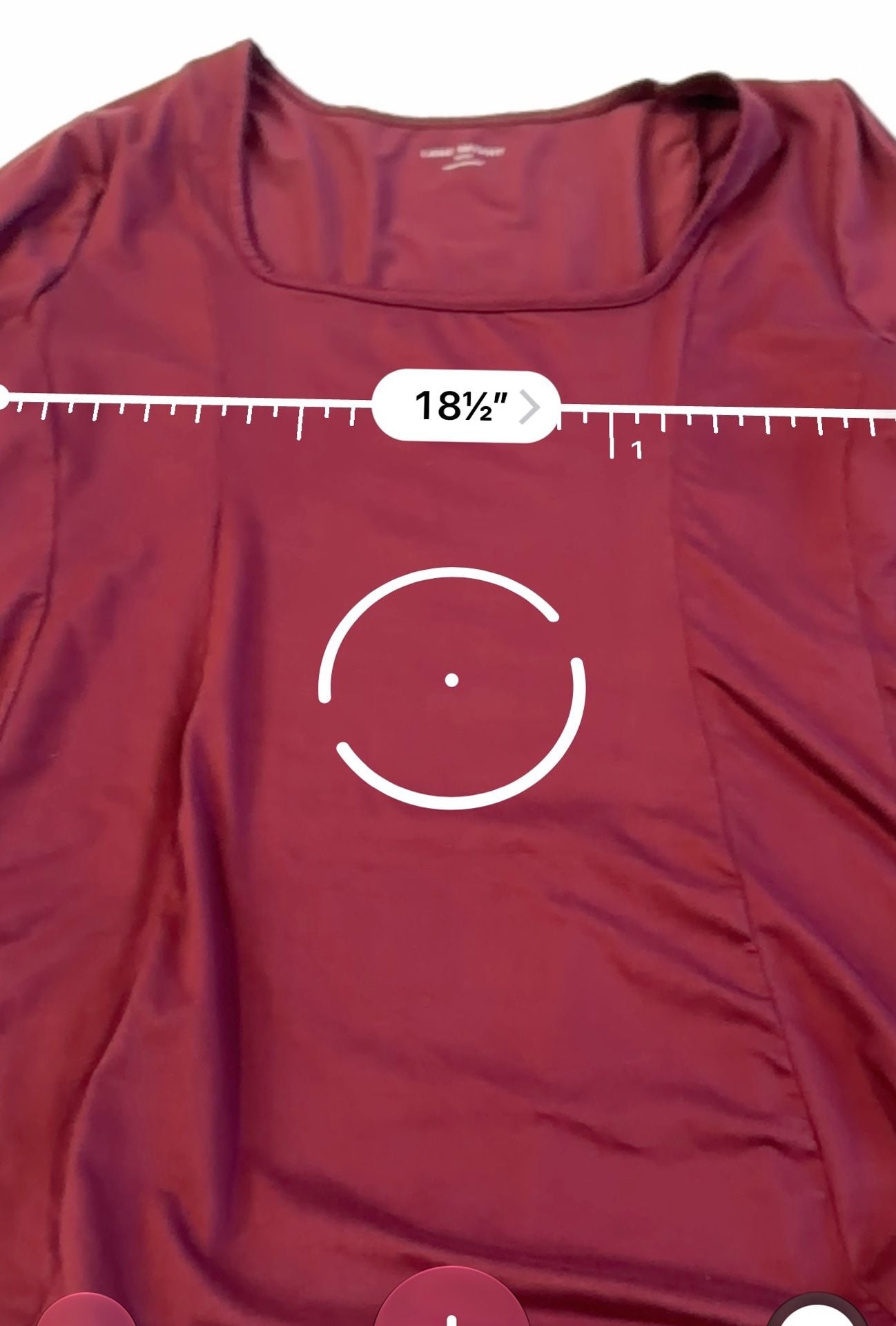 Lane Bryant Square Neck Top Size 10/12 Burgundy 6
