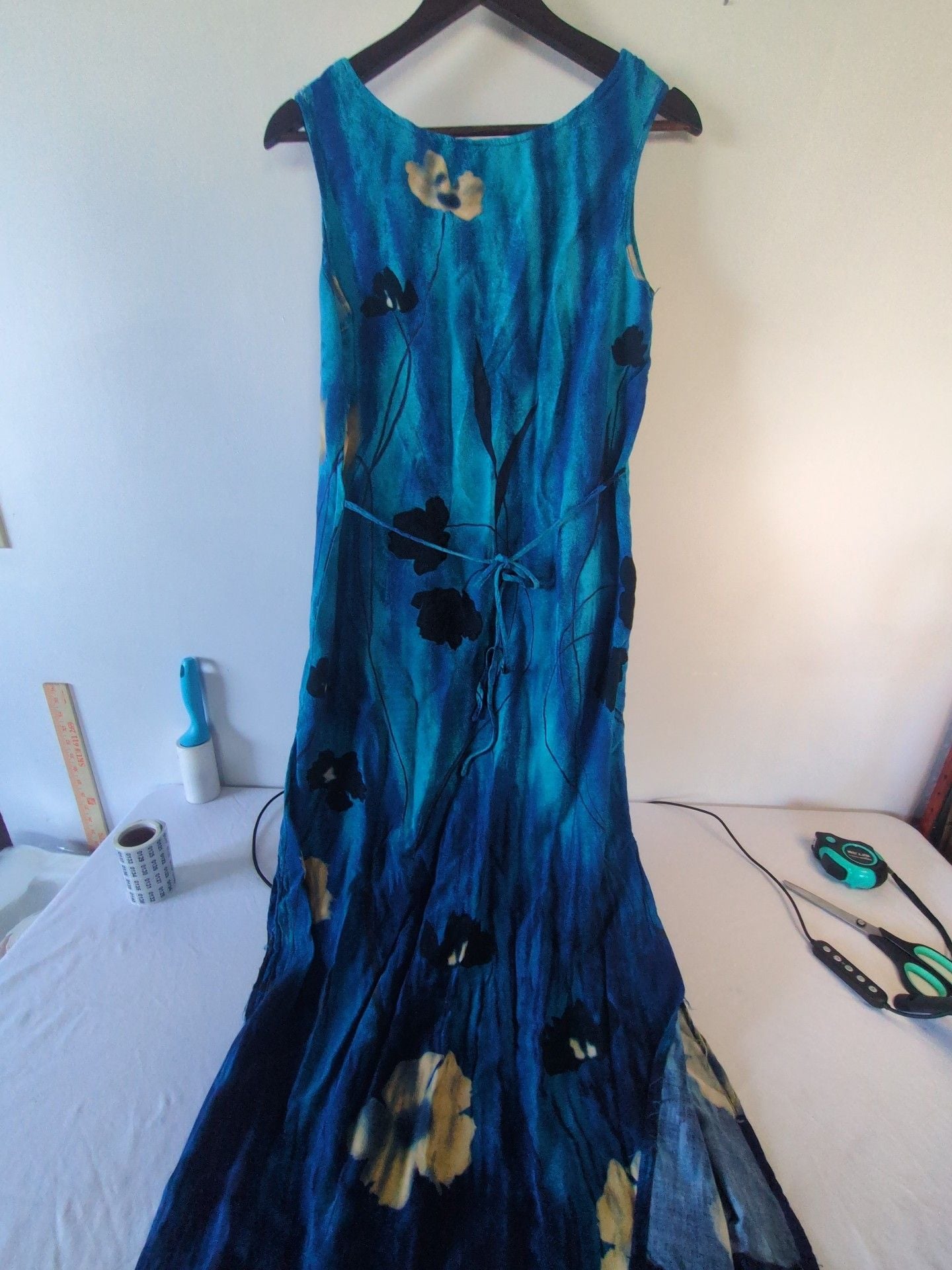 Jane Ashley Blue Floral Maxi Dress Size M 3