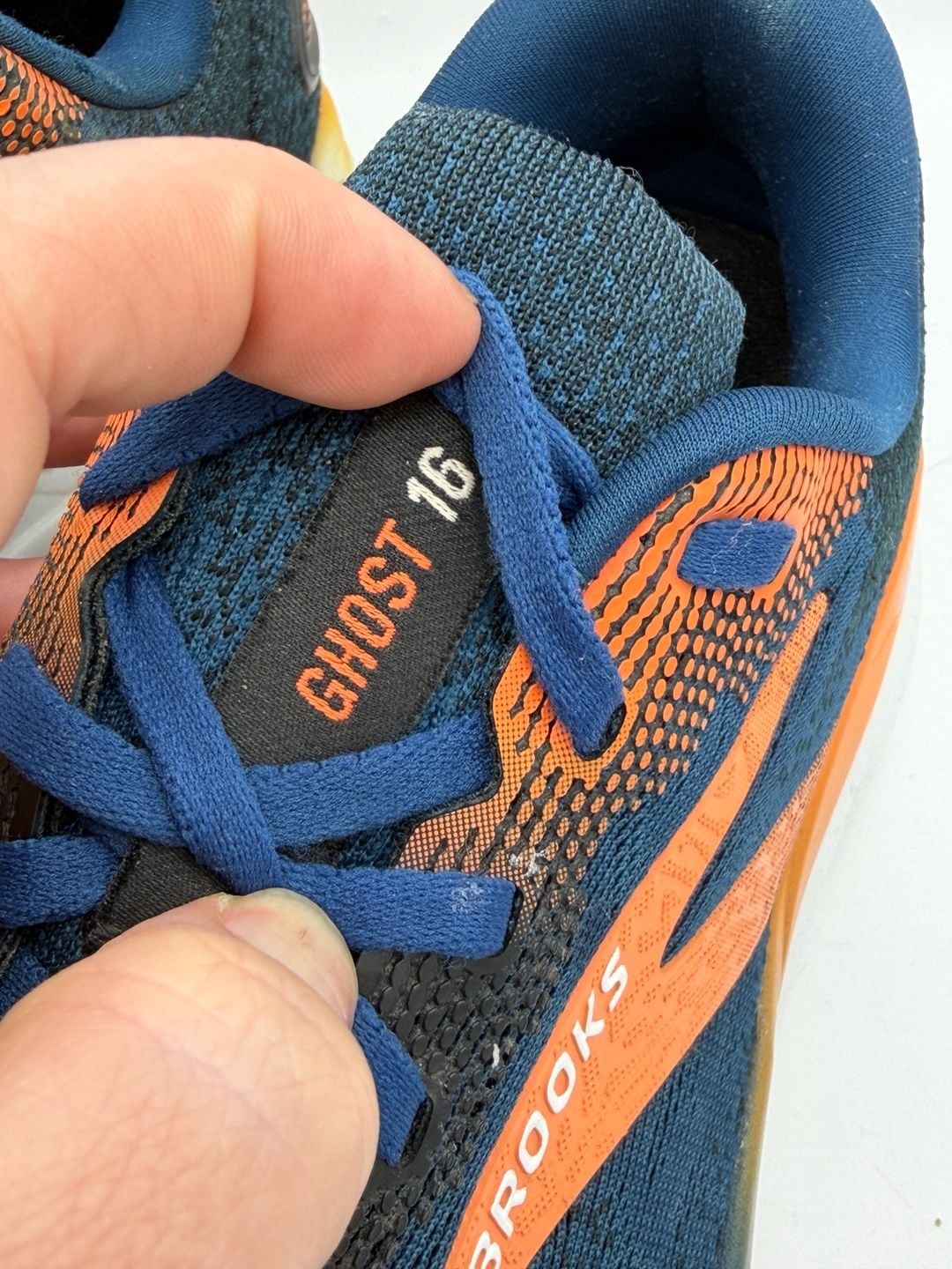 Brooks Ghost 16 Mens 7.5 D Running Shoes Navy Blue Orange Athletic Sneakers 3