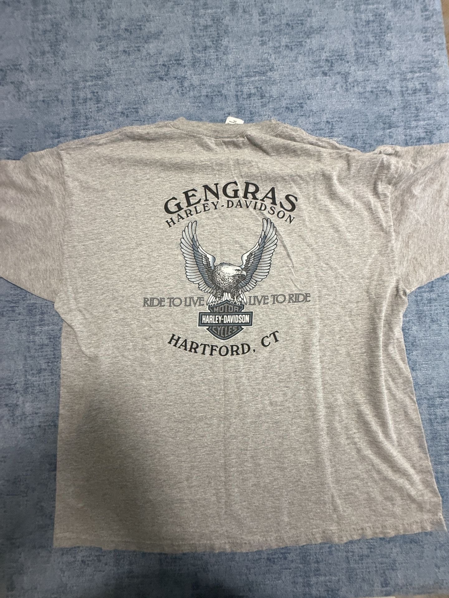 Harley-Davidson T-Shirt Size 2XL Gray 2003 Gengras Hartford CT 5