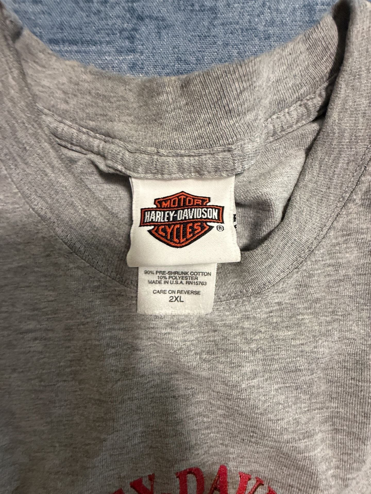Harley-Davidson T-Shirt Size 2XL Gray 2003 Gengras Hartford CT 6