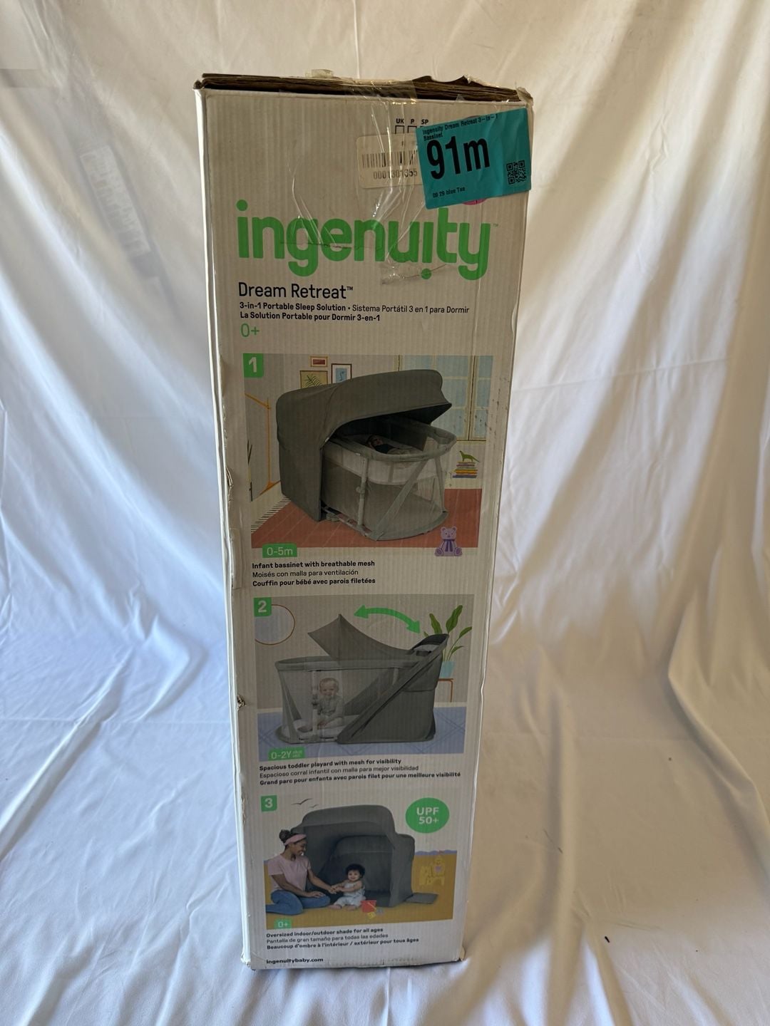 Ingenuity Dream Retreat 3-in-1 Portable Sleep Solution Gray 9