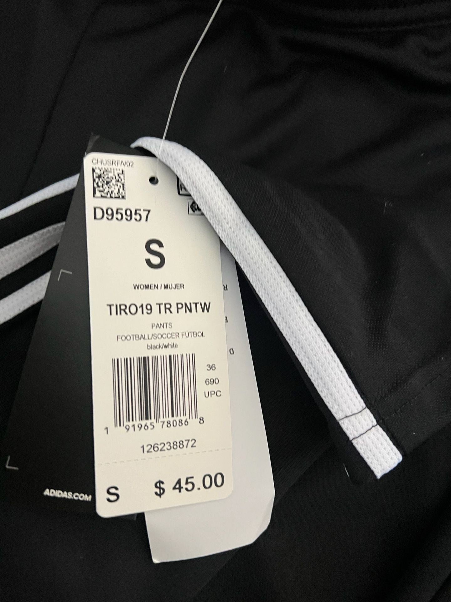 Adidas Tiro Track Pants Size S Black White 3