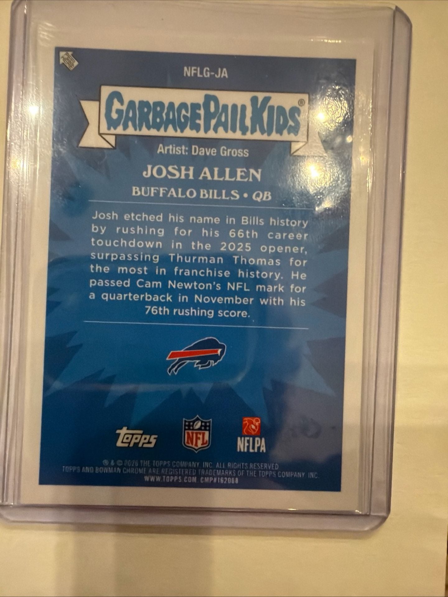 Garbage Pail Kids Arctic Allen Josh Allen Buffalo Bills Trading Card 6
