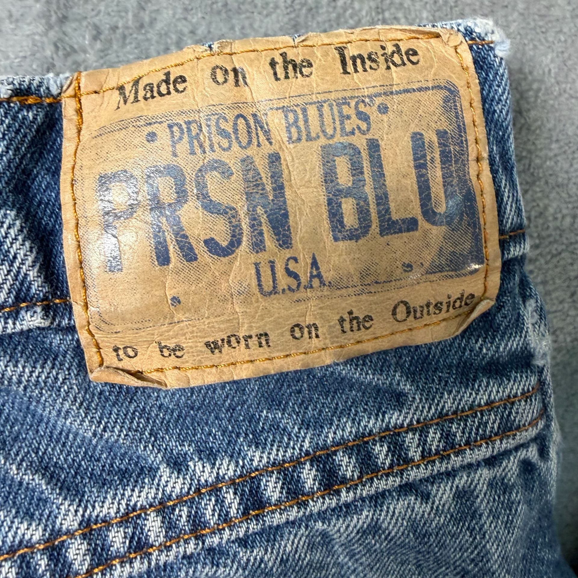 Vintage Prison Blues Carpenter Jeans Mens 34x30 Blue Denim Workwear USA Made 3