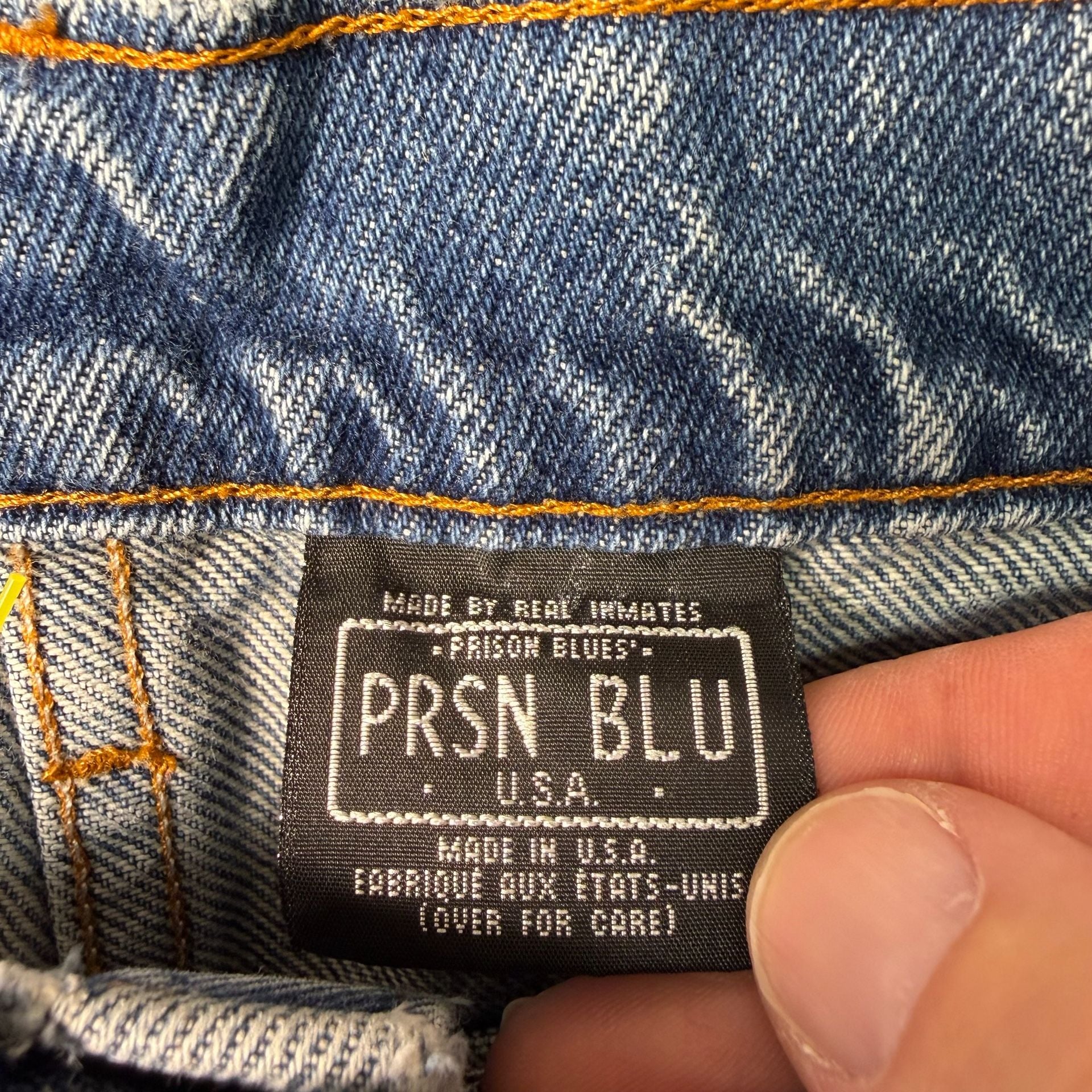 Vintage Prison Blues Carpenter Jeans Mens 34x30 Blue Denim Workwear USA Made 4
