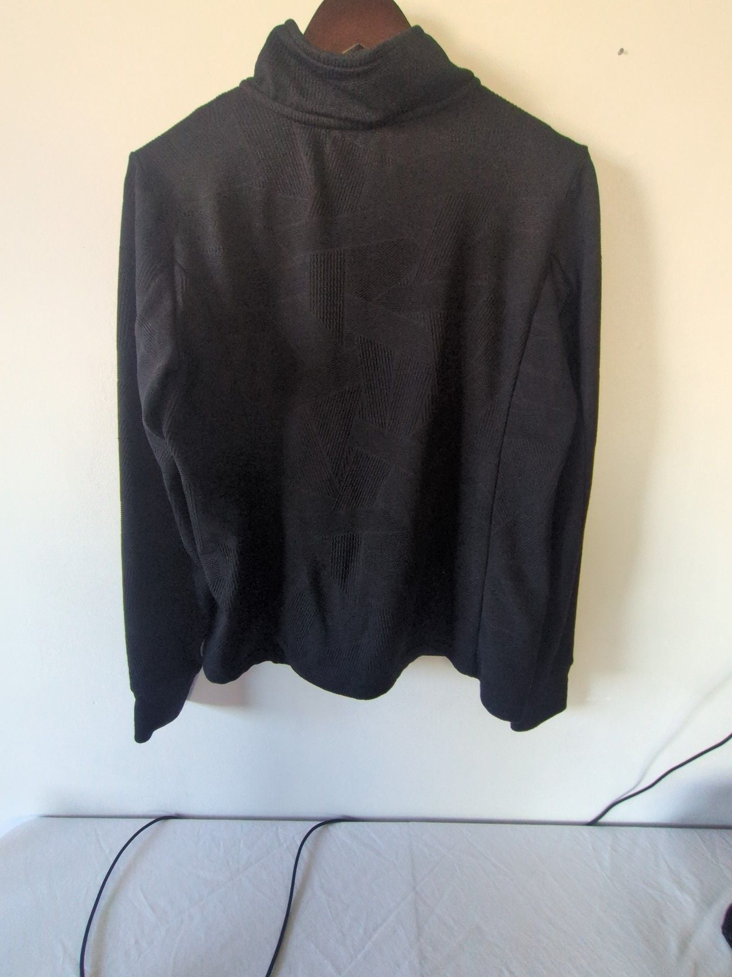 Athleta Full Zip Jacket Size L Black Geometric Textured 3