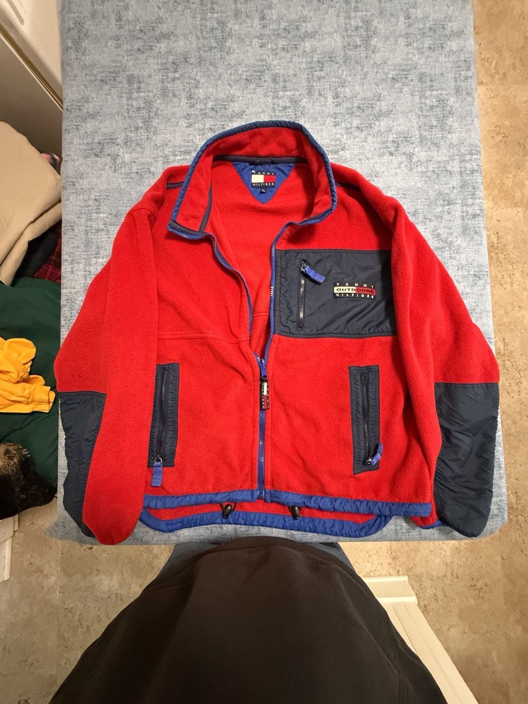 Tommy Hilfiger Outdoors Fleece Jacket XL Red Blue 90s vintage 3