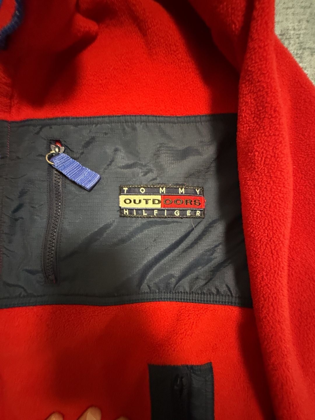 Tommy Hilfiger Outdoors Fleece Jacket XL Red Blue 90s vintage 4