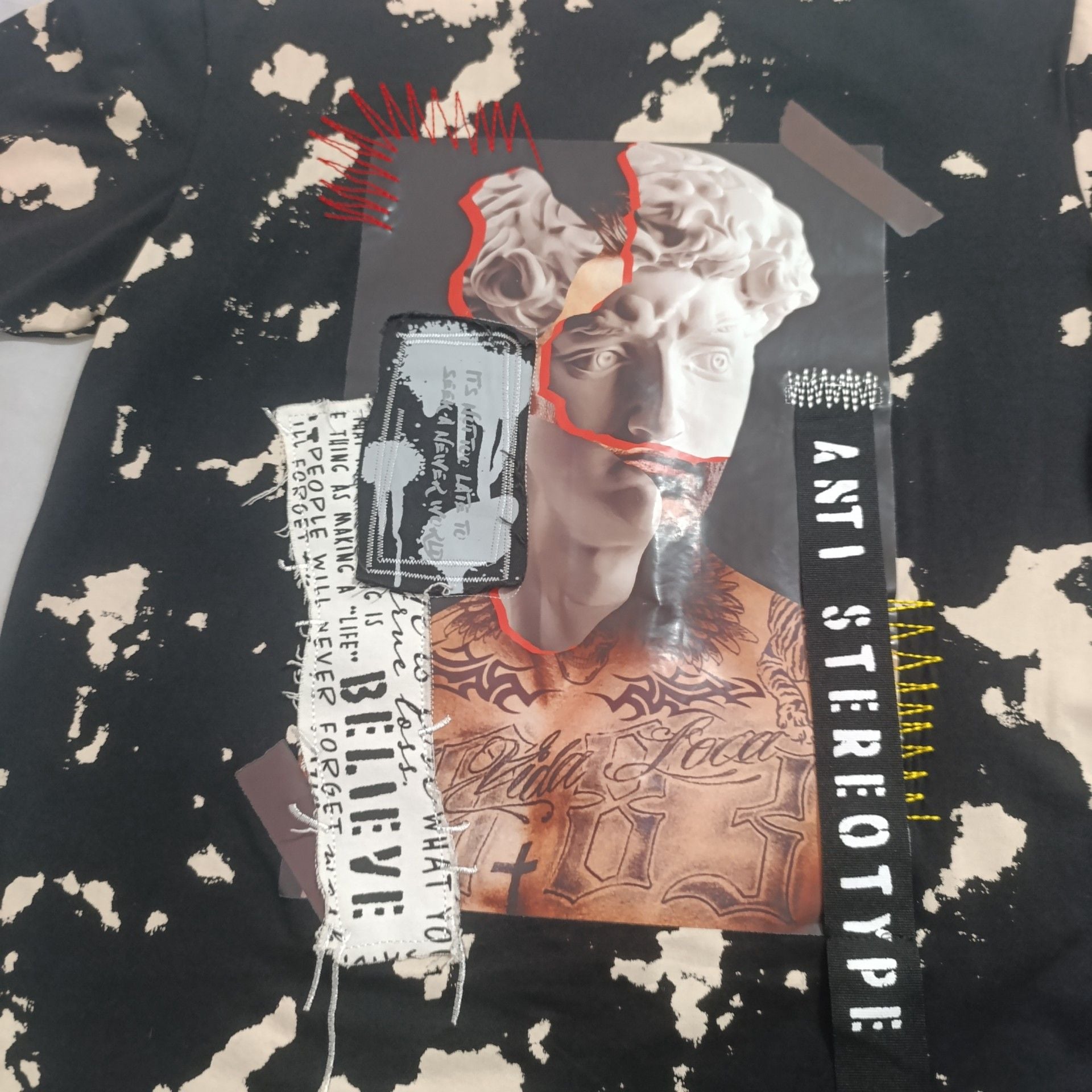Smoke Rise Anti Stereotype Graphic T Shirt Mens Large Bleach Splatter Streetwear 4