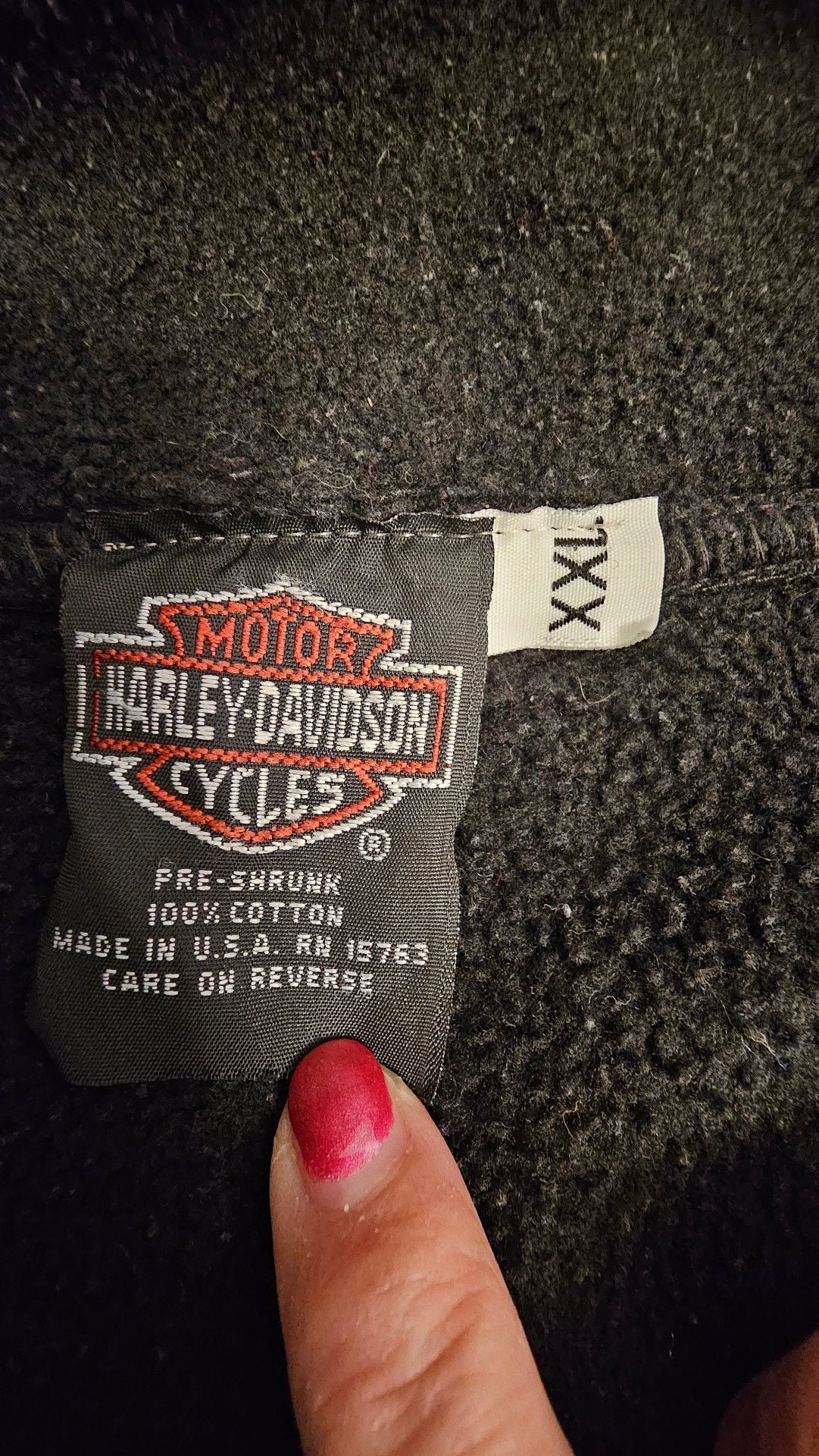 Harley-Davidson Black Fleece Quarter Zip Pullover XXL Embroidered Logo
4