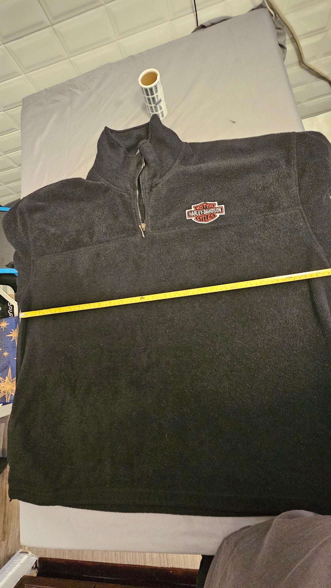 Harley-Davidson Black Fleece Quarter Zip Pullover XXL Embroidered Logo
7