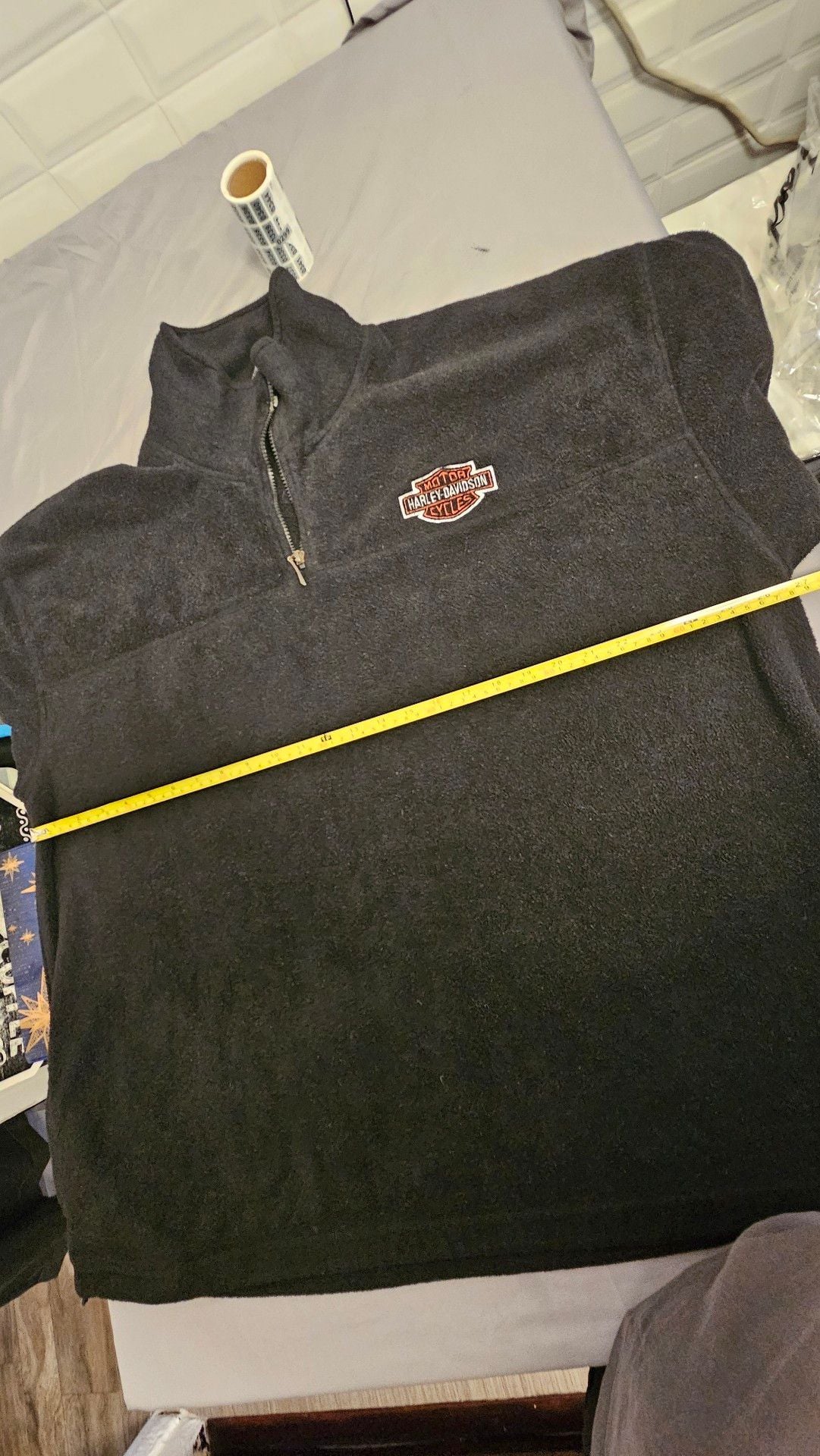 Harley-Davidson Black Fleece Quarter Zip Pullover XXL Embroidered Logo
8