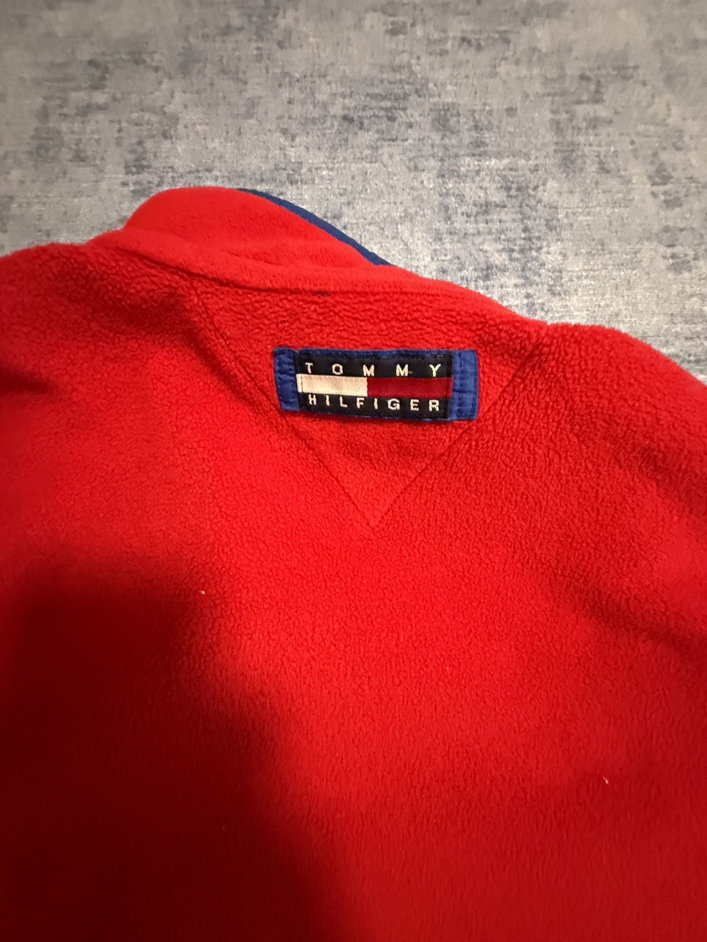 Tommy Hilfiger Outdoors Fleece Jacket XL Red Blue 90s vintage 6