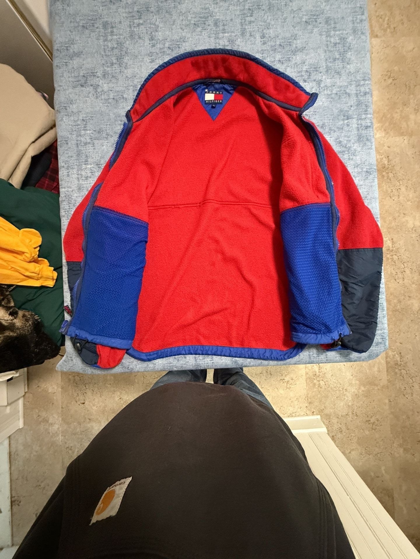 Tommy Hilfiger Outdoors Fleece Jacket XL Red Blue 90s vintage 5