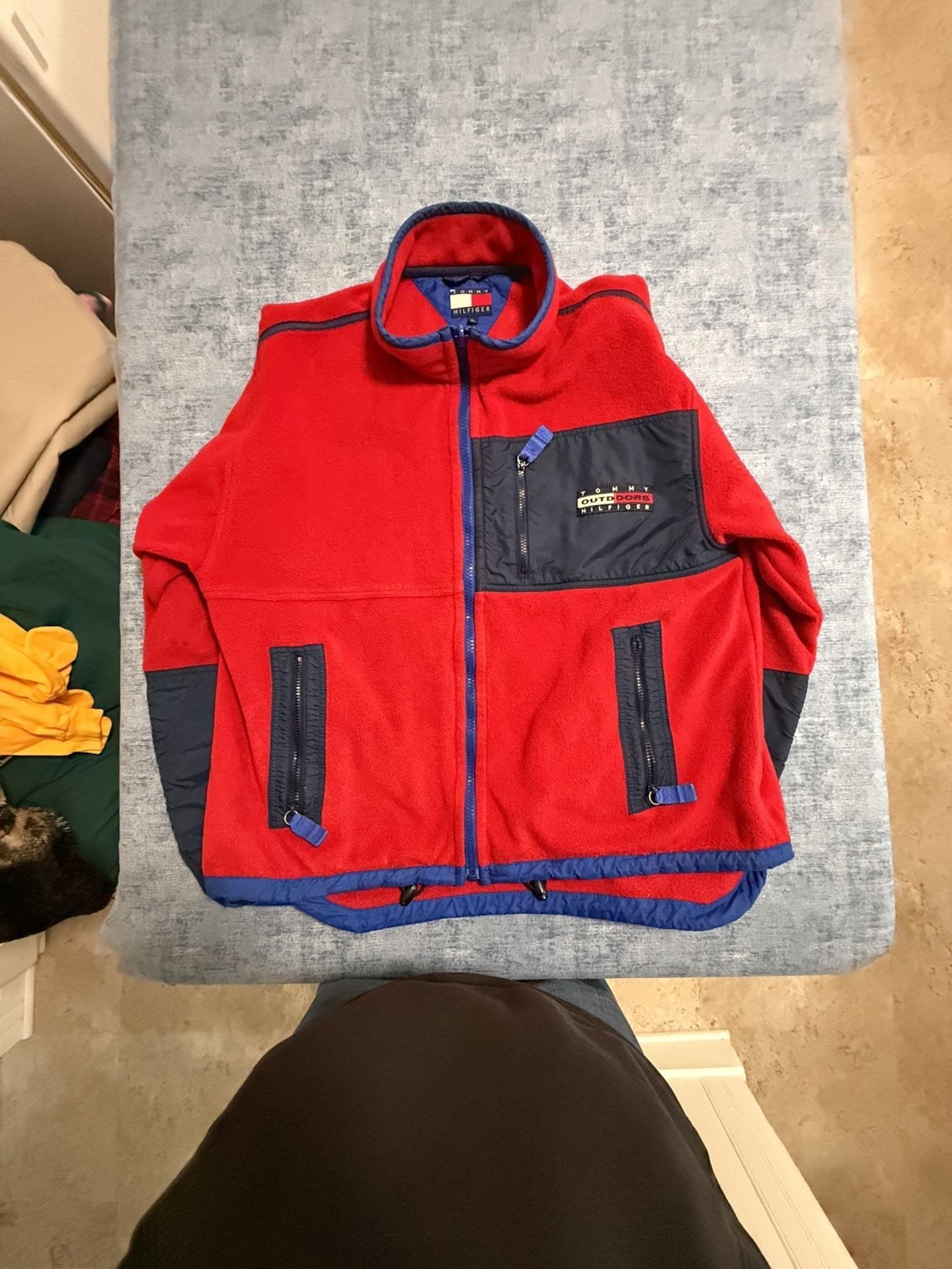 Tommy Hilfiger Outdoors Fleece Jacket XL Red Blue 90s vintage 2