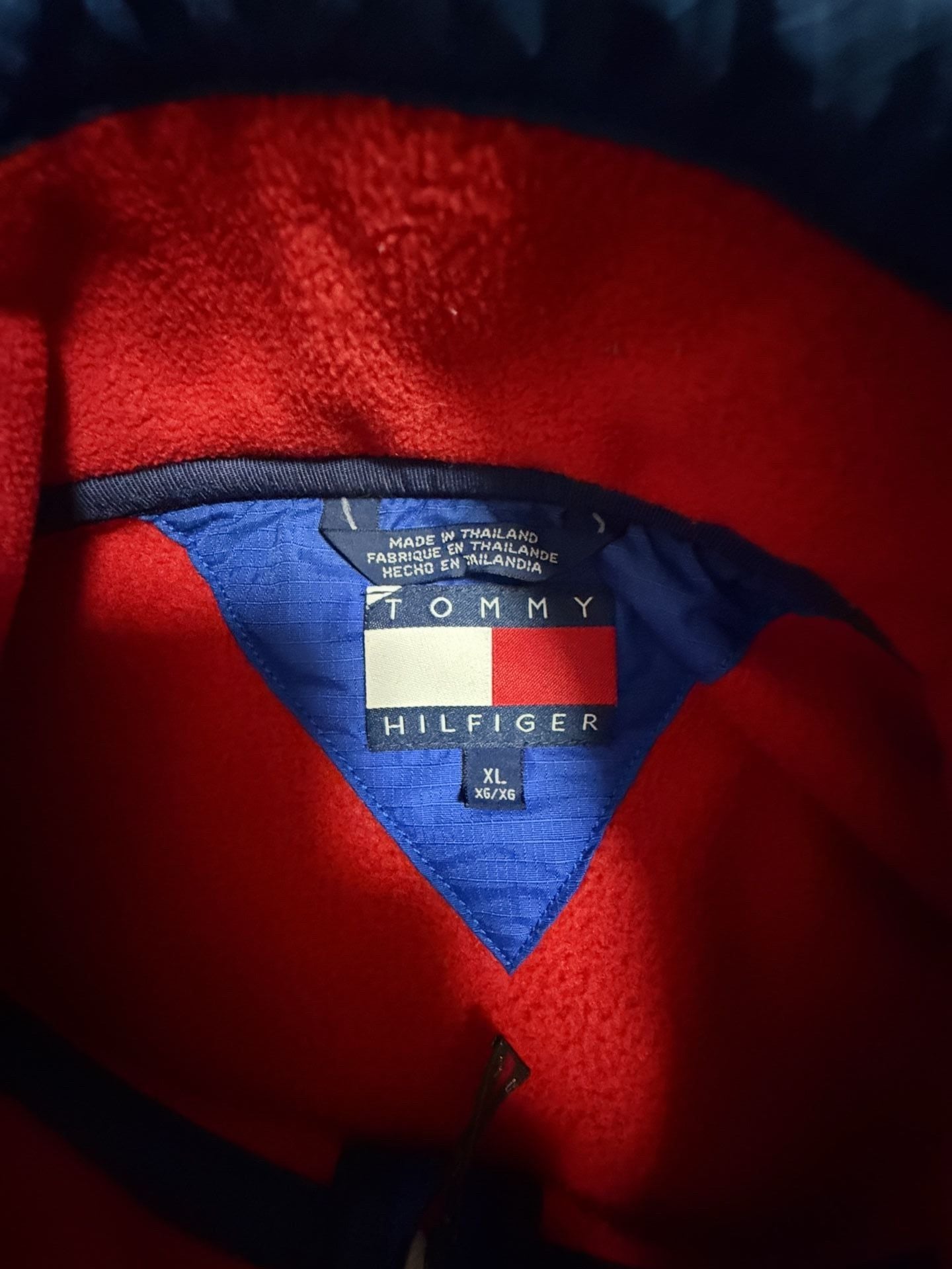 Tommy Hilfiger Outdoors Fleece Jacket XL Red Blue 90s vintage 7