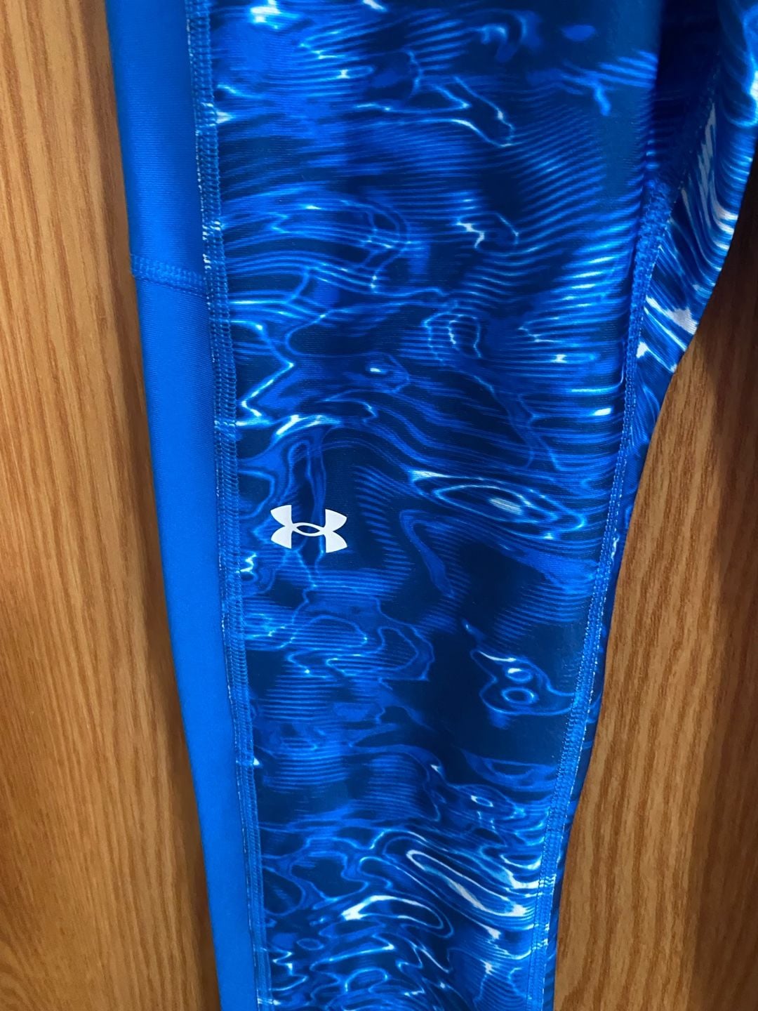 Under Armour HeatGear Compression Leggings Size MD Blue Water Print 3