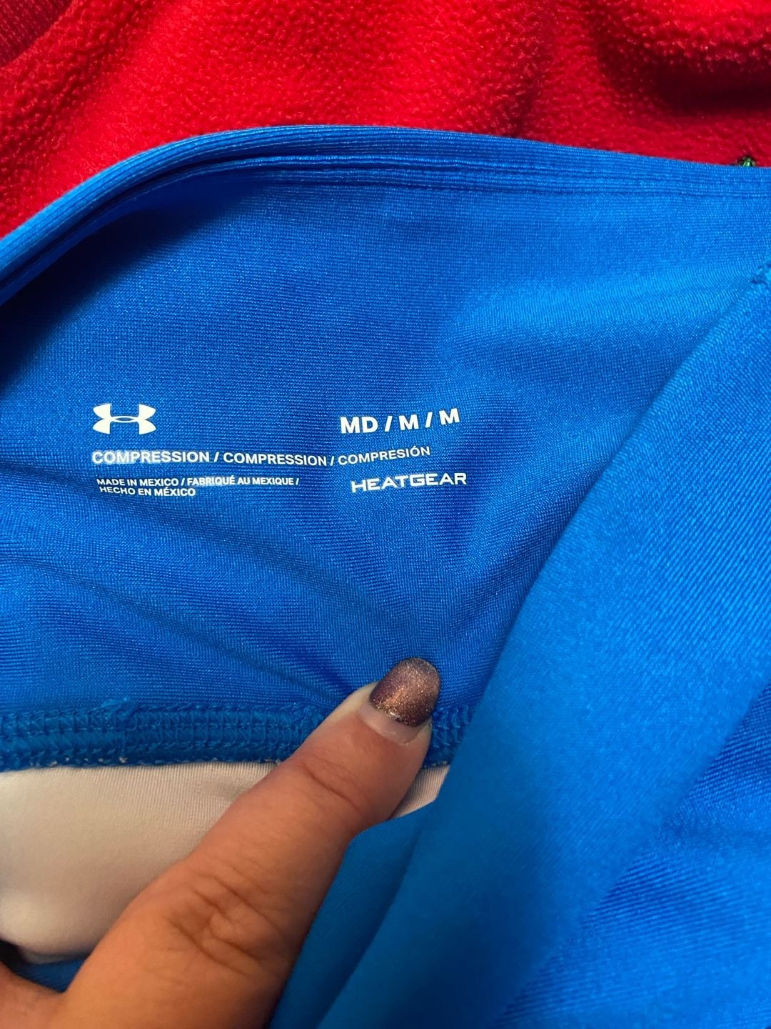 Under Armour HeatGear Compression Leggings Size MD Blue Water Print 5