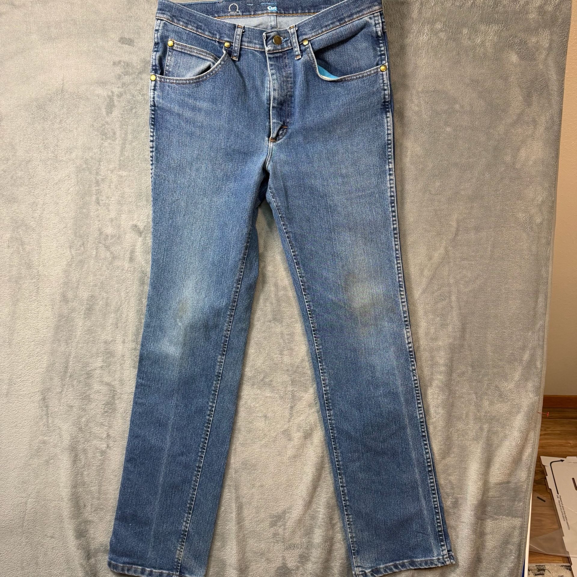 Wrangler Premium Performance Cowboy Cut Slim Fit Stretch Jeans Mens 31x36 3
