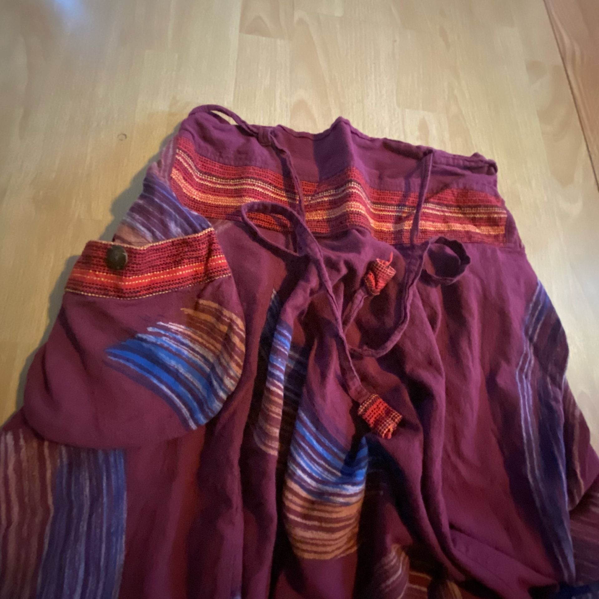 Boho Harem Pants Purple Multicolor Festival 4