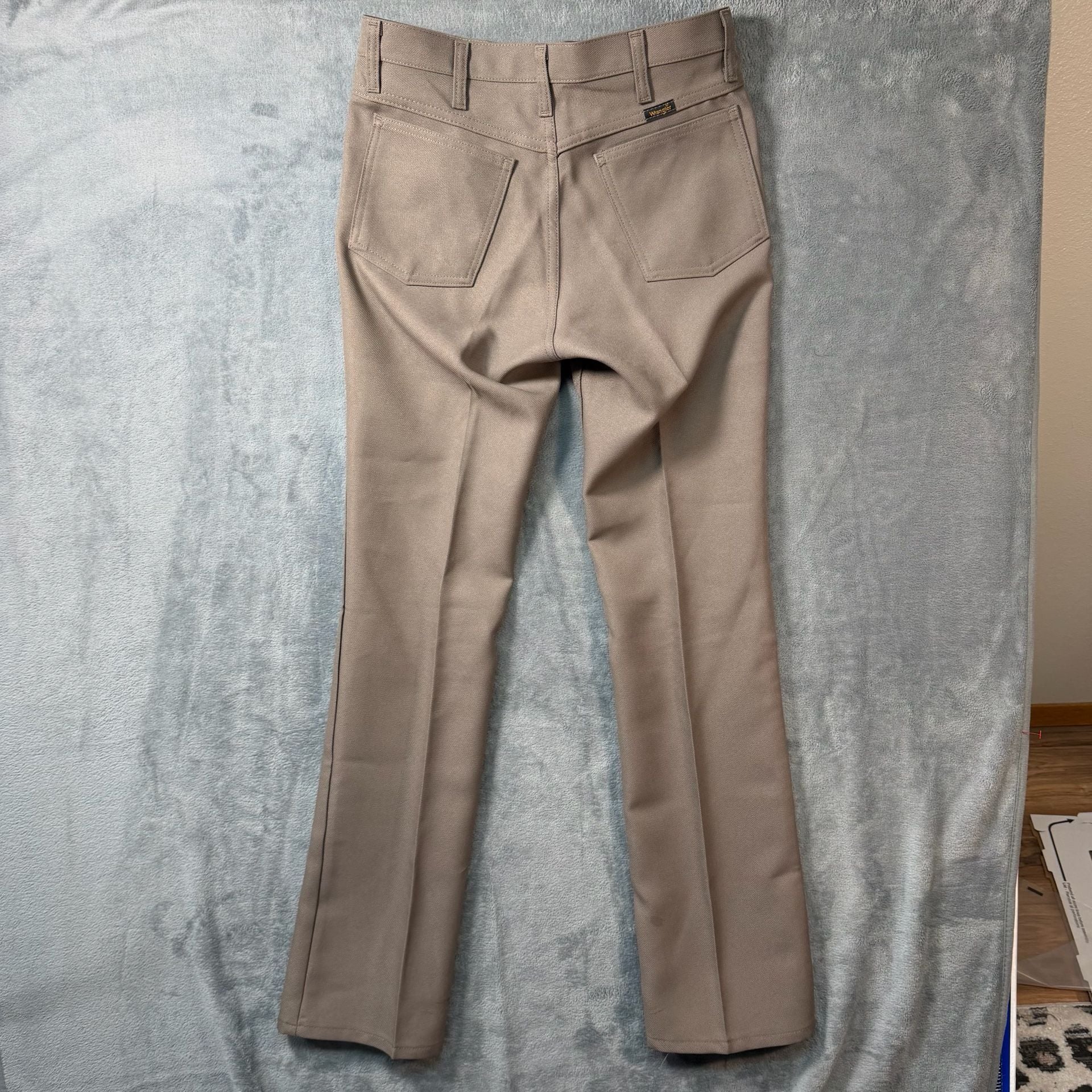 Wrangler Wrancher Dress Jeans Pants Mens 31x34 Bark Brown Bootcut Poly Twill 8