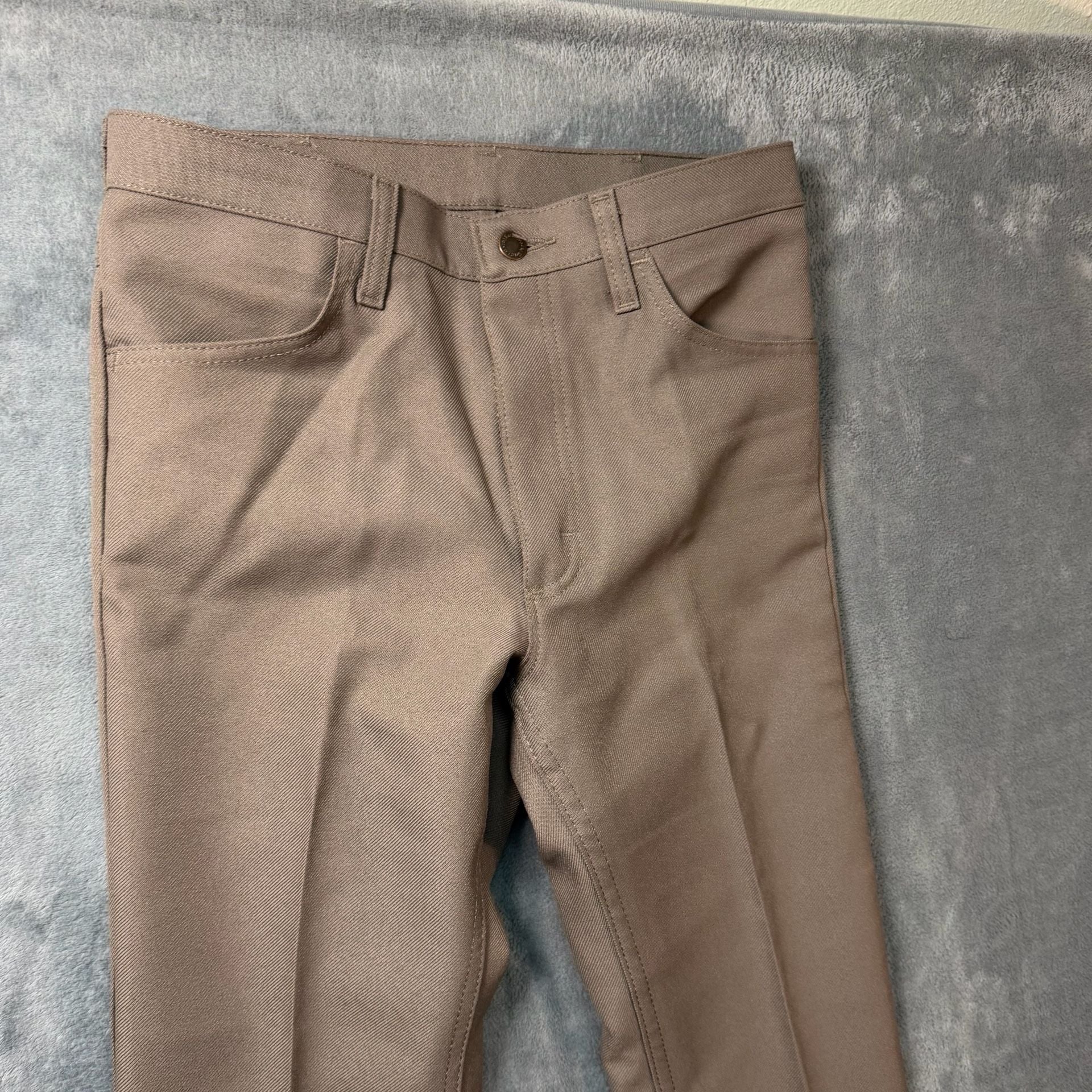 Wrangler Wrancher Dress Jeans Pants Mens 31x34 Bark Brown Bootcut Poly Twill 10