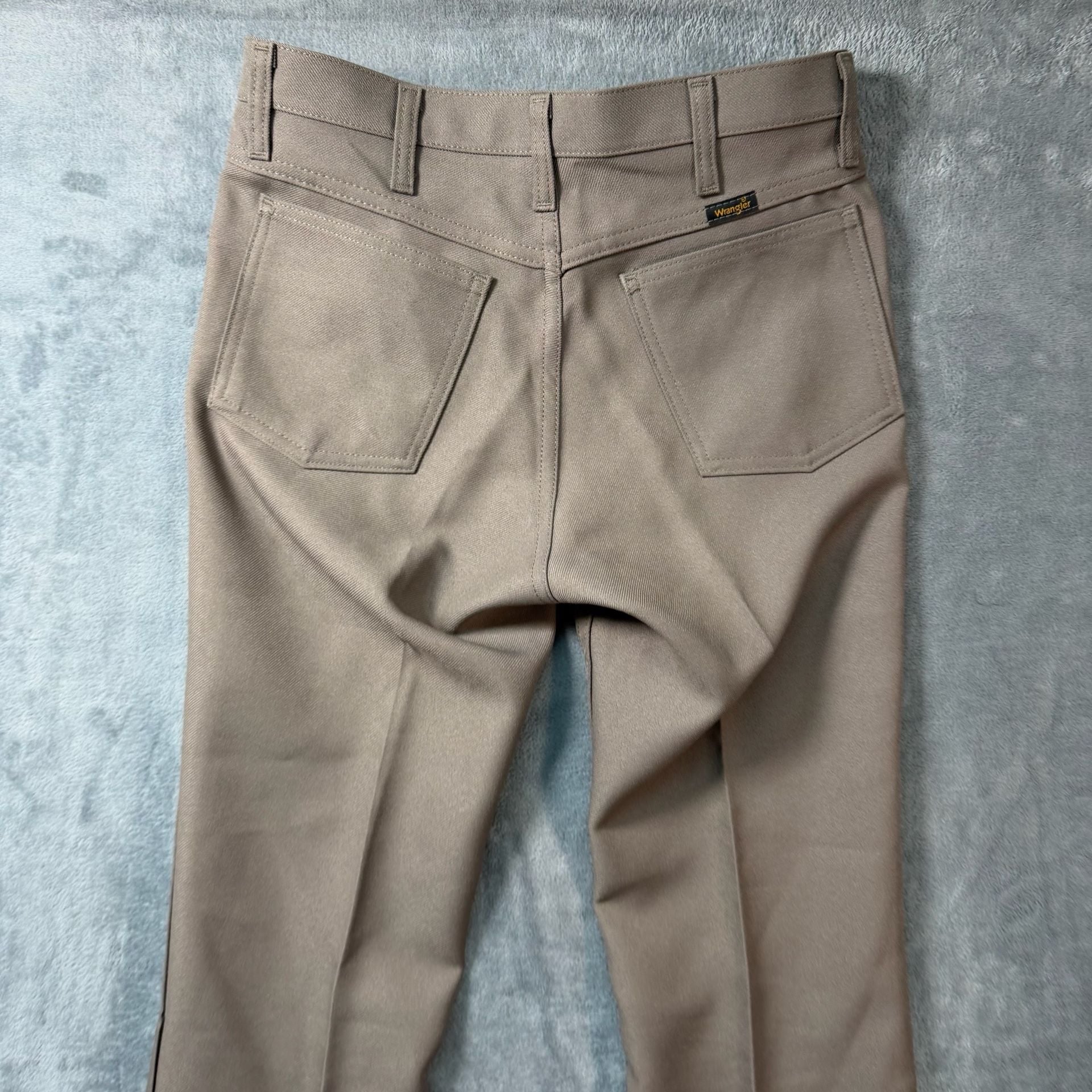 Wrangler Wrancher Dress Jeans Pants Mens 31x34 Bark Brown Bootcut Poly Twill 12