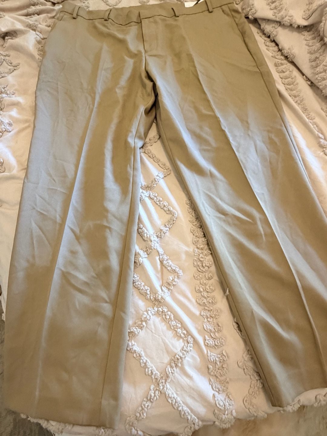 Perry Ellis Portfolio Essentials Pants 42x30 Tan Stretch Modern Fit 5