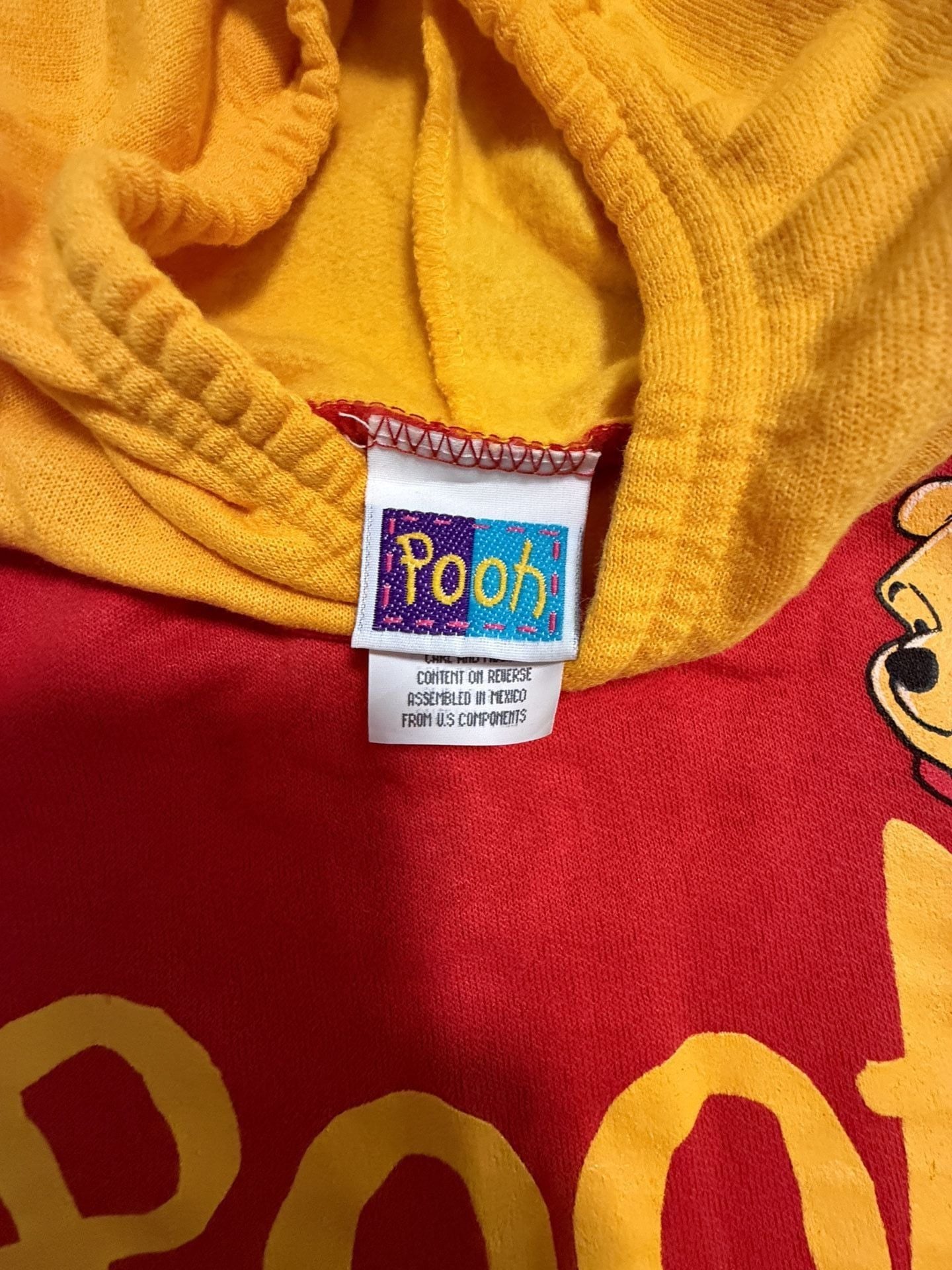 Disney Pooh Winnie The Pooh Hooded Romper Size XL (4T) Red Yellow 3
