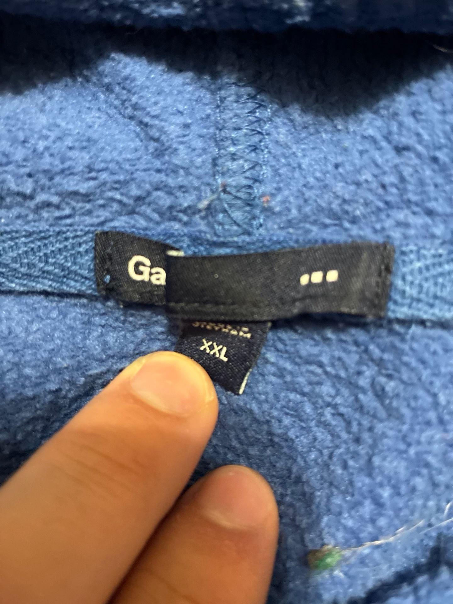 Blue baggy GAP HOODED SWEATSHIRT BLUE WITH WHITE OUTLINED logo 5