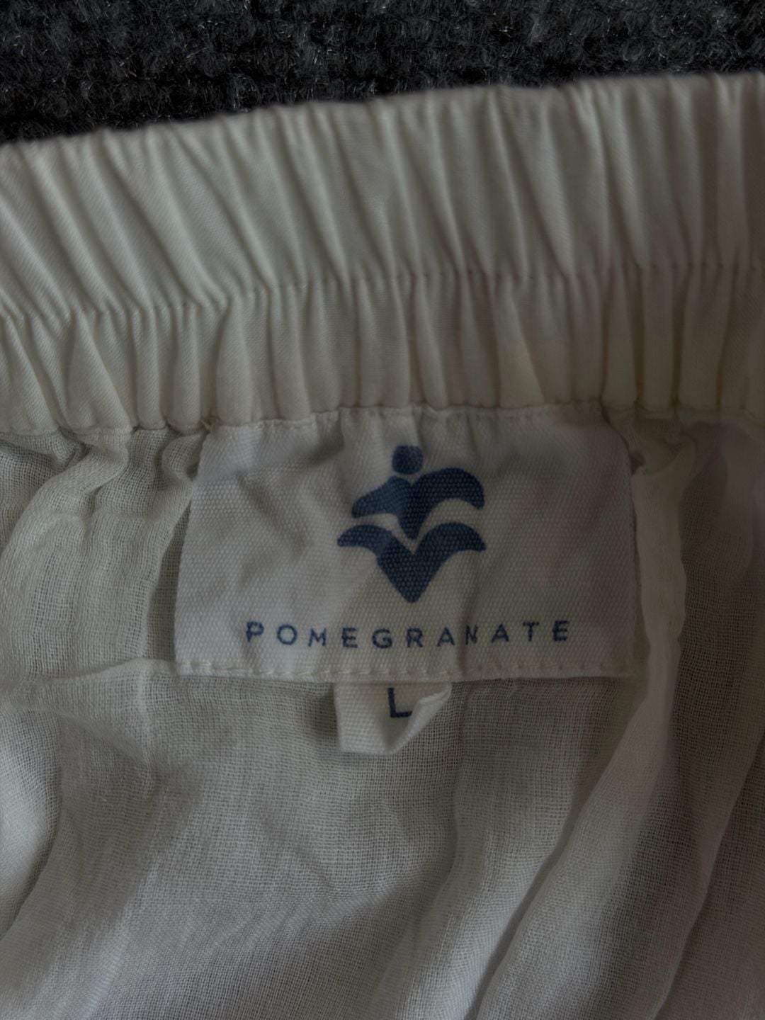 Pomegranate Tiered Midi Skirt Size L White Blue Embroidered 5