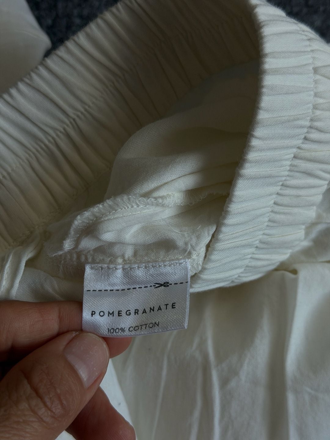 Pomegranate Tiered Midi Skirt Size L White Blue Embroidered 8