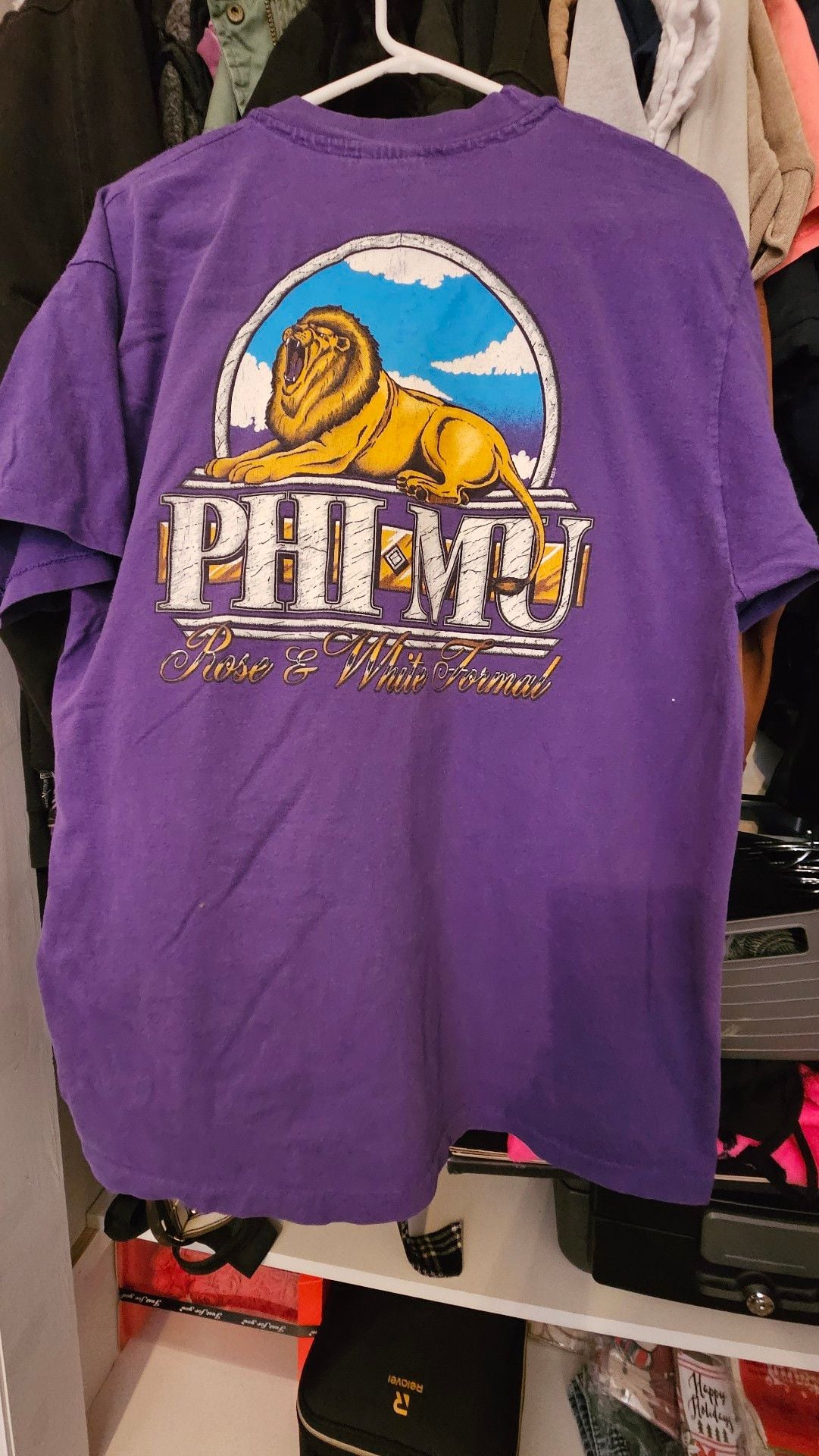 Hanes Phi Mu Florida State University T-Shirt XL/TG Purple Heavyweight 3
