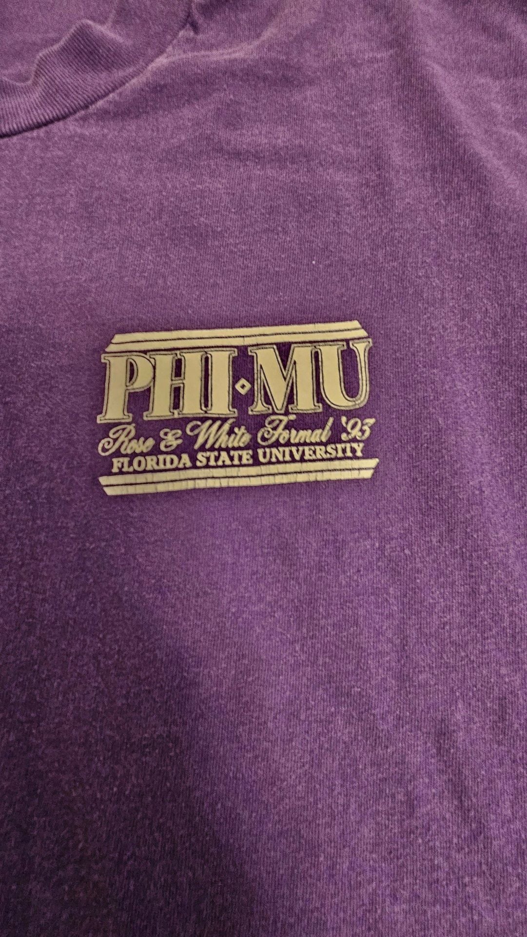 Hanes Phi Mu Florida State University T-Shirt XL/TG Purple Heavyweight 4