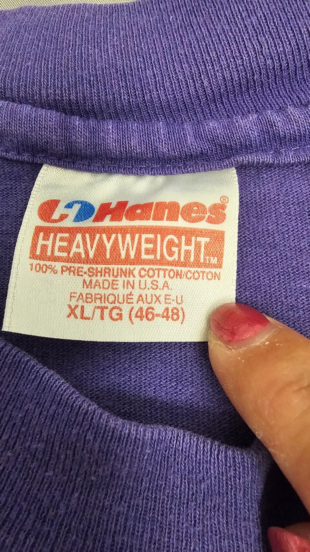 Hanes Phi Mu Florida State University T-Shirt XL/TG Purple Heavyweight 5