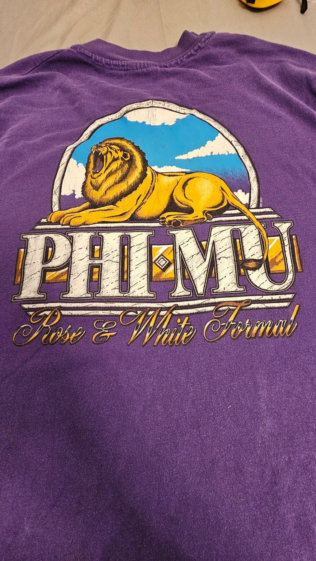 Hanes Phi Mu Florida State University T-Shirt XL/TG Purple Heavyweight 7