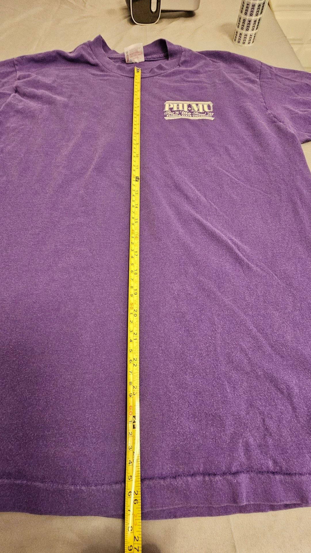 Hanes Phi Mu Florida State University T-Shirt XL/TG Purple Heavyweight 8