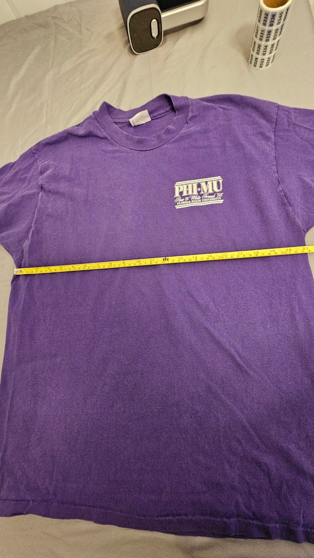 Hanes Phi Mu Florida State University T-Shirt XL/TG Purple Heavyweight 9