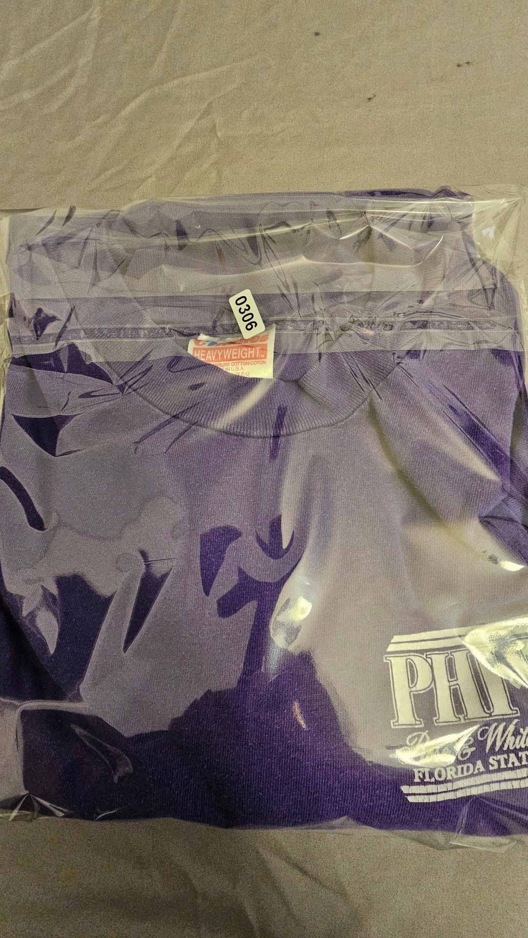 Hanes Phi Mu Florida State University T-Shirt XL/TG Purple Heavyweight 10