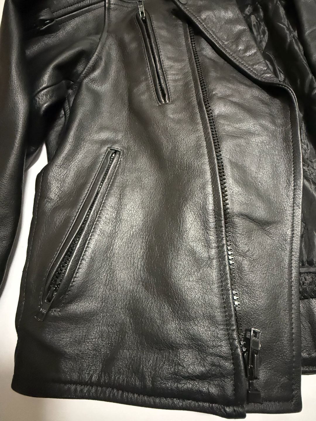 Xelement Leather Motorcycle Jacket Size XL Black Biker 8