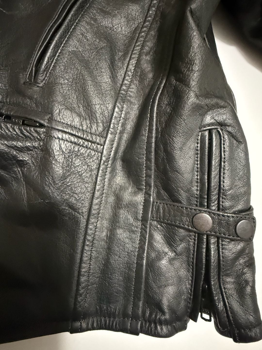 Xelement Leather Motorcycle Jacket Size XL Black Biker 11