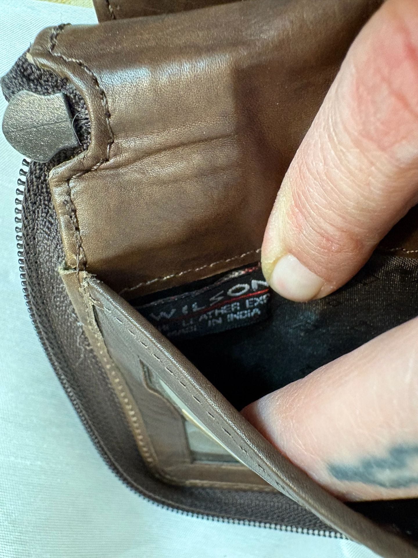 Brown Wilson Leather Zip Around Wallet 6