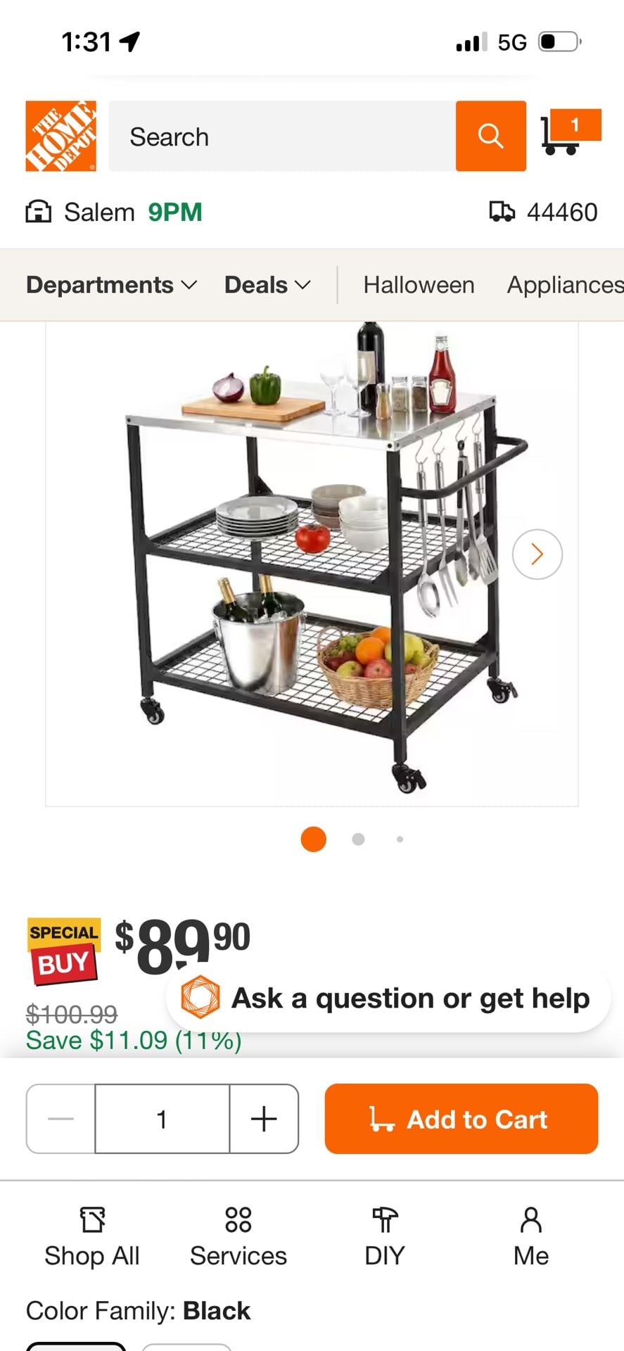 Stainless Steel Grill Cart Outdoor Cart 31.5" x 24" x 33.5" 1