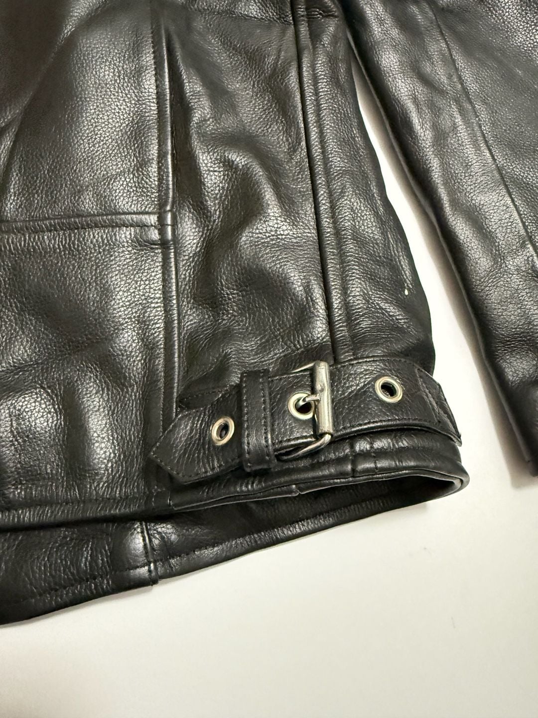 A&H Apparel Motorcycle Jacket Size M Black Leather Biker 7