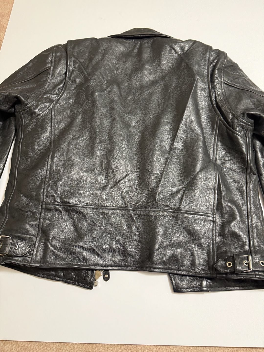 A&H Apparel Motorcycle Jacket Size M Black Leather Biker 8