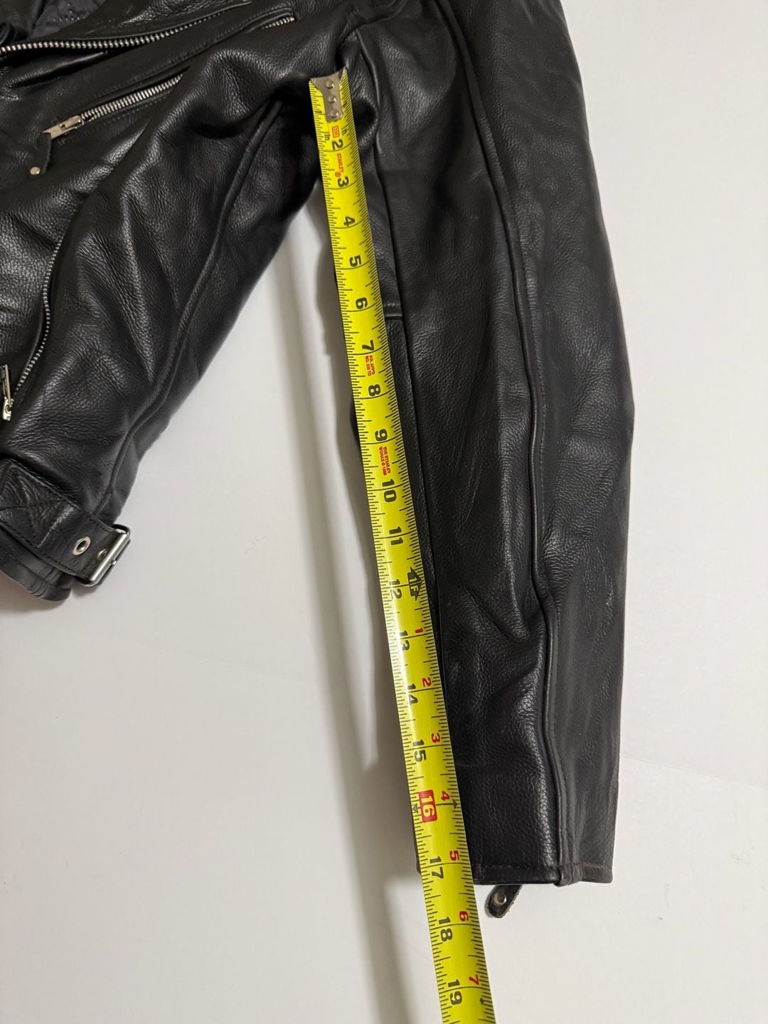 A&H Apparel Motorcycle Jacket Size M Black Leather Biker 9