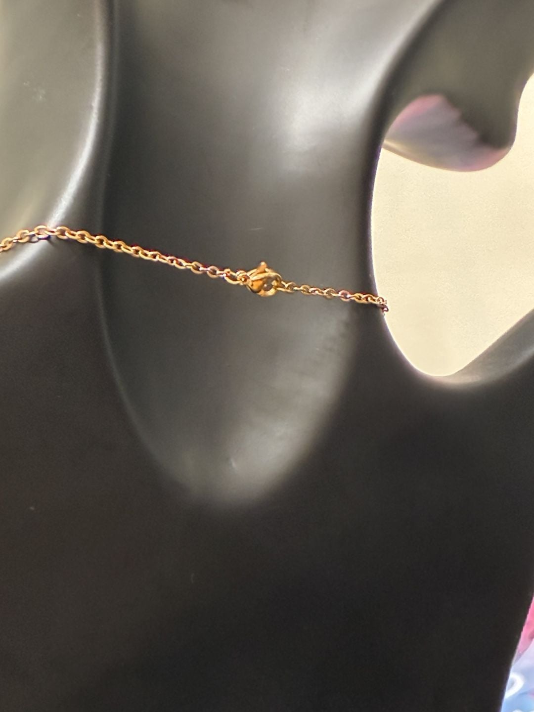Upcycled Stainless Steel Filigree Heart Rhinestone Necklace Gold Tone 5