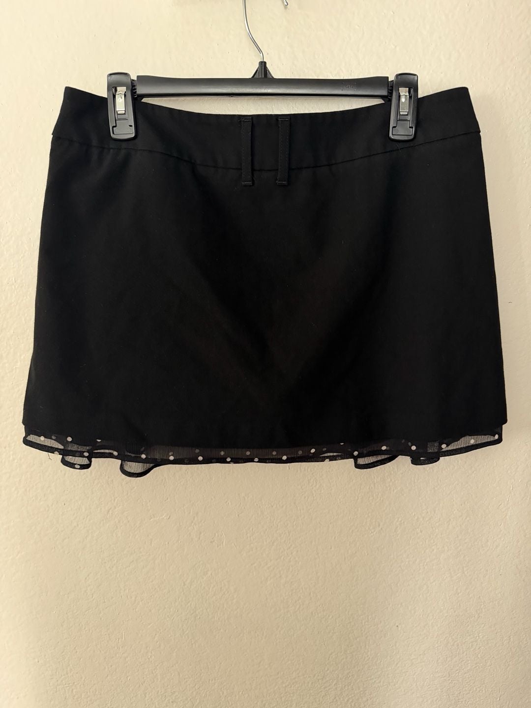 H&M Black Polka Dot Mesh Trim Pleated Mini Skirt 5